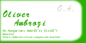 oliver ambrozi business card