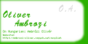 oliver ambrozi business card